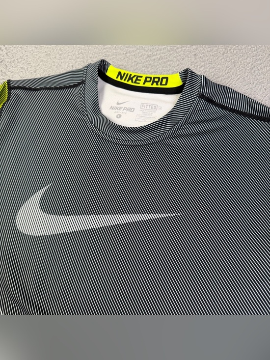 Nike Other - Nike Pro HyperWarm Dri Fit Shirt Mens Large Gray Neon Long Sleeve Athletic Logo